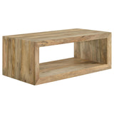  Coaster Furniture Benton 704838 Rectangular Solid Wood Coffee Table - Natural IMAGE 1