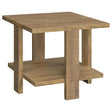  Coaster Furniture Dawn 707717 Square Engineered Wood End Table - Mango Brown IMAGE 1