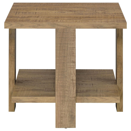  Coaster Furniture Dawn 707717 Square Engineered Wood End Table - Mango Brown IMAGE 3