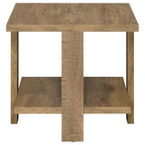  Coaster Furniture Dawn 707717 Square Engineered Wood End Table - Mango Brown IMAGE 4