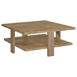  Coaster Furniture Dawn 707718 Square Engineered Wood Coffee Table - Mango Brown IMAGE 1