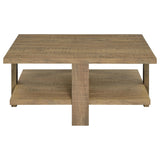  Coaster Furniture Dawn 707718 Square Engineered Wood Coffee Table - Mango Brown IMAGE 3