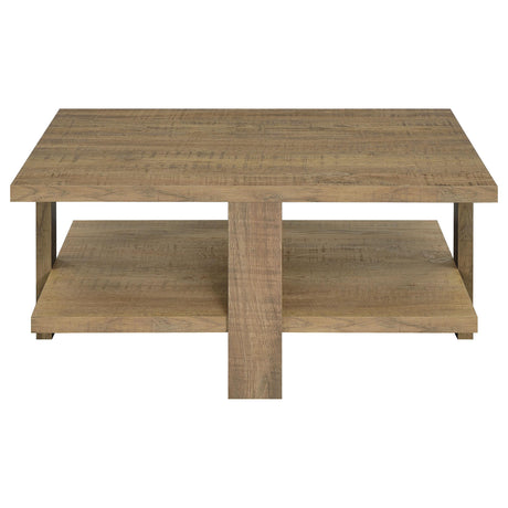  Coaster Furniture Dawn 707718 Square Engineered Wood Coffee Table - Mango Brown IMAGE 3