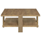  Coaster Furniture Dawn 707718 Square Engineered Wood Coffee Table - Mango Brown IMAGE 4