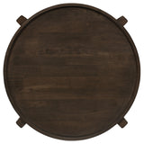  Coaster Furniture Cota 708287 Round Solid Wood End Table - Dark Brown IMAGE 5