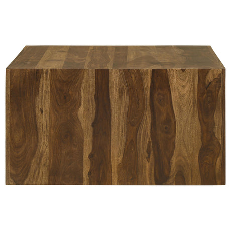  Coaster Furniture Odilia 708418 Square Solid Wood Coffee Table - Auburn IMAGE 4