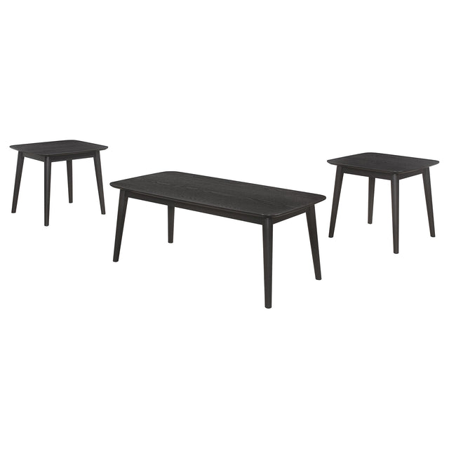  Coaster Furniture Radley 708490 3-piece Rectangular Coffee Table Set - Black IMAGE 1