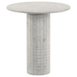  Coaster Furniture Astoria 709667 Round Genuine Marble Side End Table - White IMAGE 1