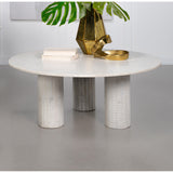  Coaster Furniture Astoria 709668 Round Genuine Marble Coffee Table - White IMAGE 2