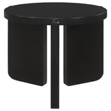  Coaster Furniture Cordova 709677 Round Solid Wood End Table - Black IMAGE 1