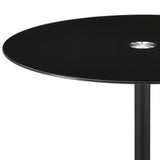  Coaster Furniture Ganso 709688 Round Metal Coffee Table With Tempered Glass Top - Black IMAGE 4