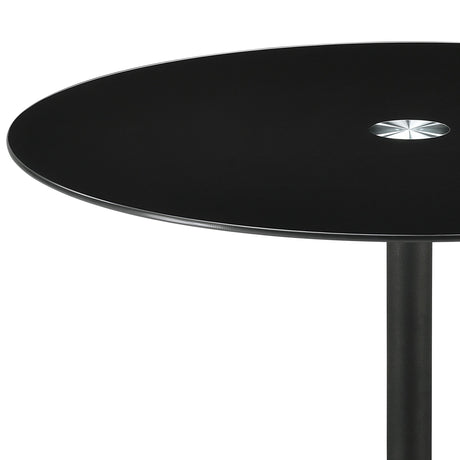  Coaster Furniture Ganso 709688 Round Metal Coffee Table With Tempered Glass Top - Black IMAGE 4