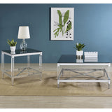 Coaster Furniture Lindley 709727 Square Tempered Mirror Acrylic Side End Table - Chrome IMAGE 8
