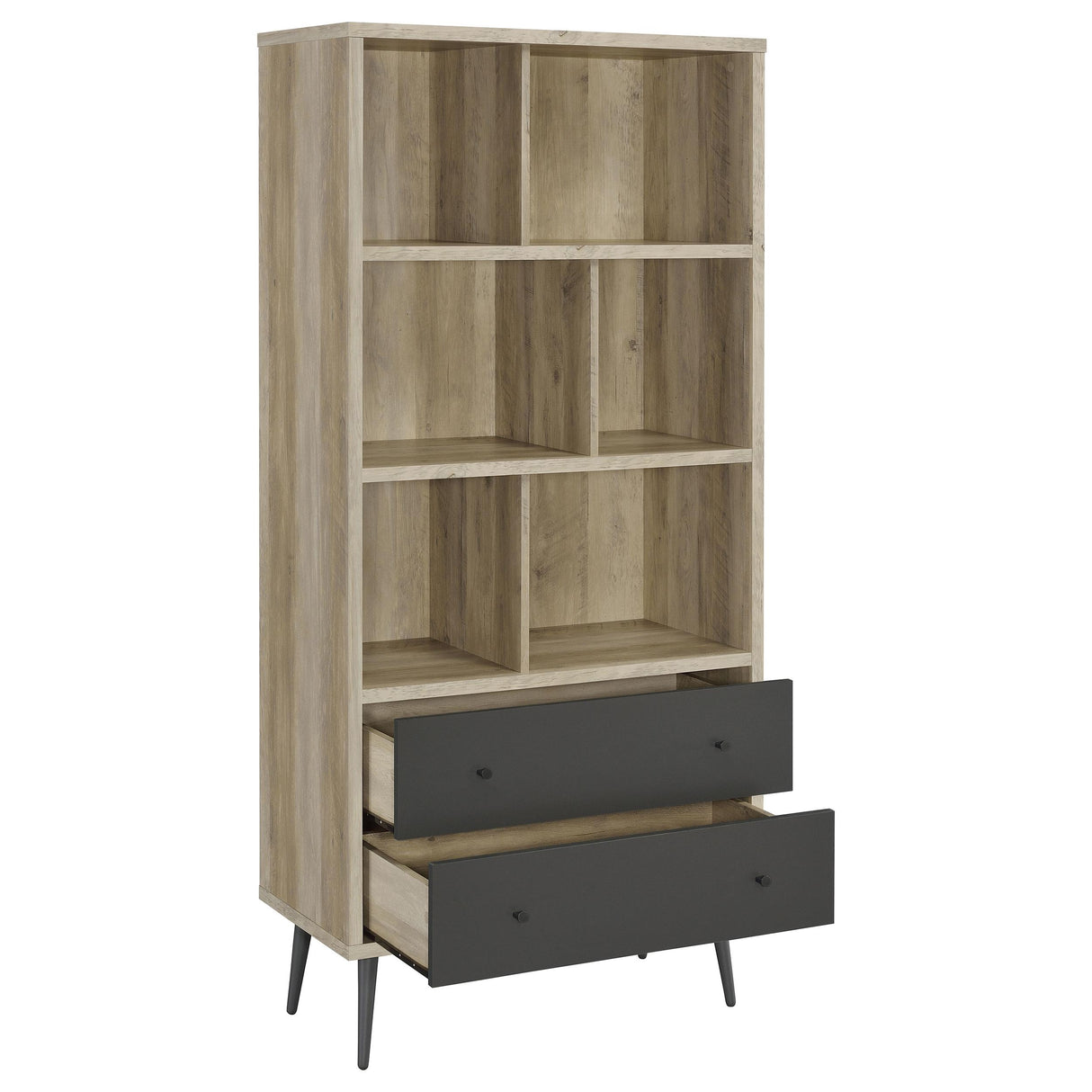  Coaster Furniture Maeve 801923 70-inch 3-shelf Bookcase with Drawers - Distressed Pine IMAGE 3