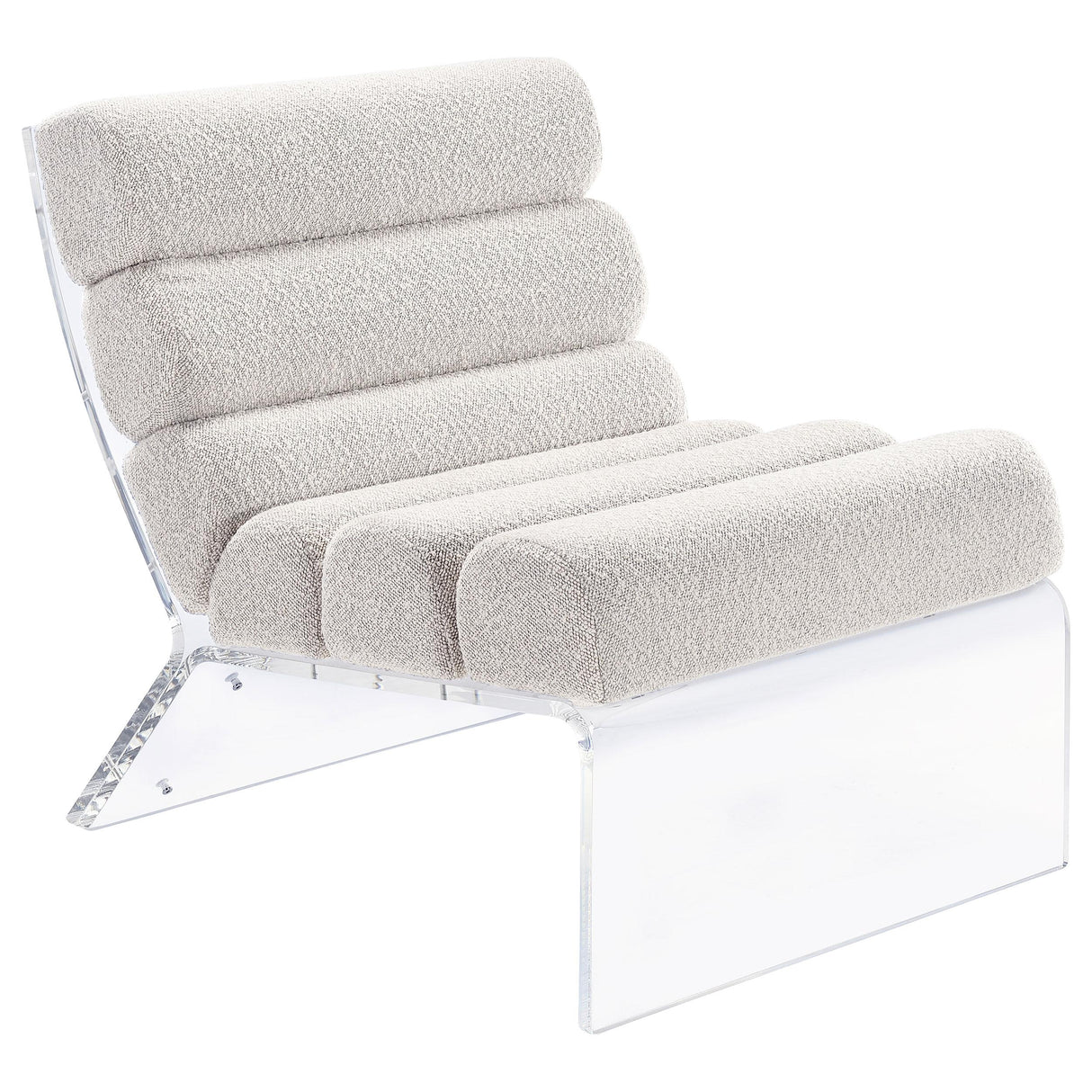  Coaster Furniture Serreta 903161 Boucle Upholstered Armless Acrylic Chair - Ivory IMAGE 1
