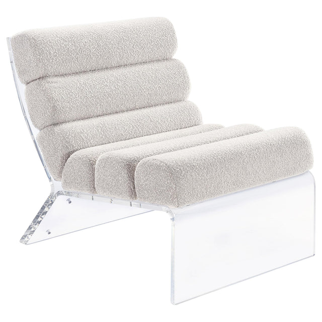  Coaster Furniture Serreta 903161 Boucle Upholstered Armless Acrylic Chair - Ivory IMAGE 1