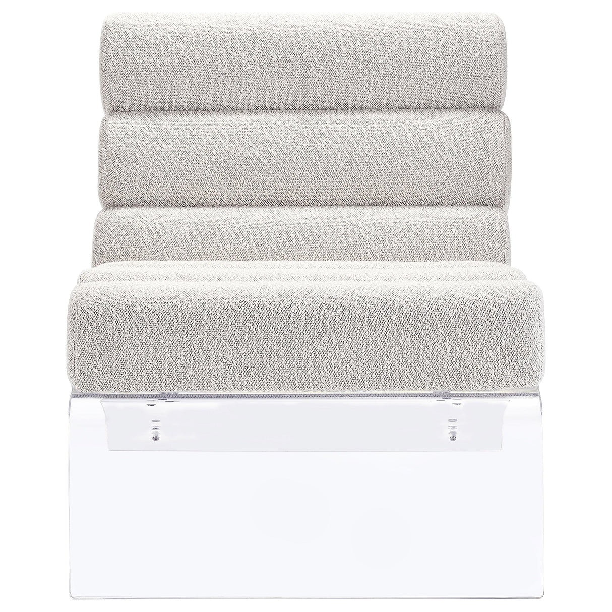  Coaster Furniture Serreta 903161 Boucle Upholstered Armless Acrylic Chair - Ivory IMAGE 3