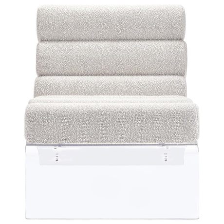  Coaster Furniture Serreta 903161 Boucle Upholstered Armless Acrylic Chair - Ivory IMAGE 3