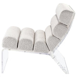  Coaster Furniture Serreta 903161 Boucle Upholstered Armless Acrylic Chair - Ivory IMAGE 5