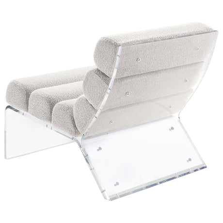  Coaster Furniture Serreta 903161 Boucle Upholstered Armless Acrylic Chair - Ivory IMAGE 6