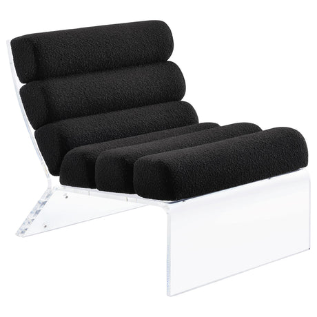  Coaster Furniture Serreta 903162 Boucle Upholstered Armless Acrylic Chair - Black IMAGE 1