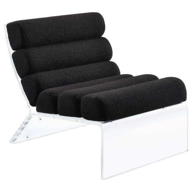  Coaster Furniture Serreta 903162 Boucle Upholstered Armless Acrylic Chair - Black IMAGE 1
