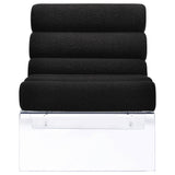  Coaster Furniture Serreta 903162 Boucle Upholstered Armless Acrylic Chair - Black IMAGE 3