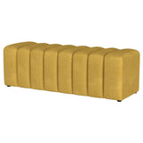  Coaster Furniture Summer 910292 Fabric Upholstered Tufted Accent Bench - Mustard Yellow IMAGE 3