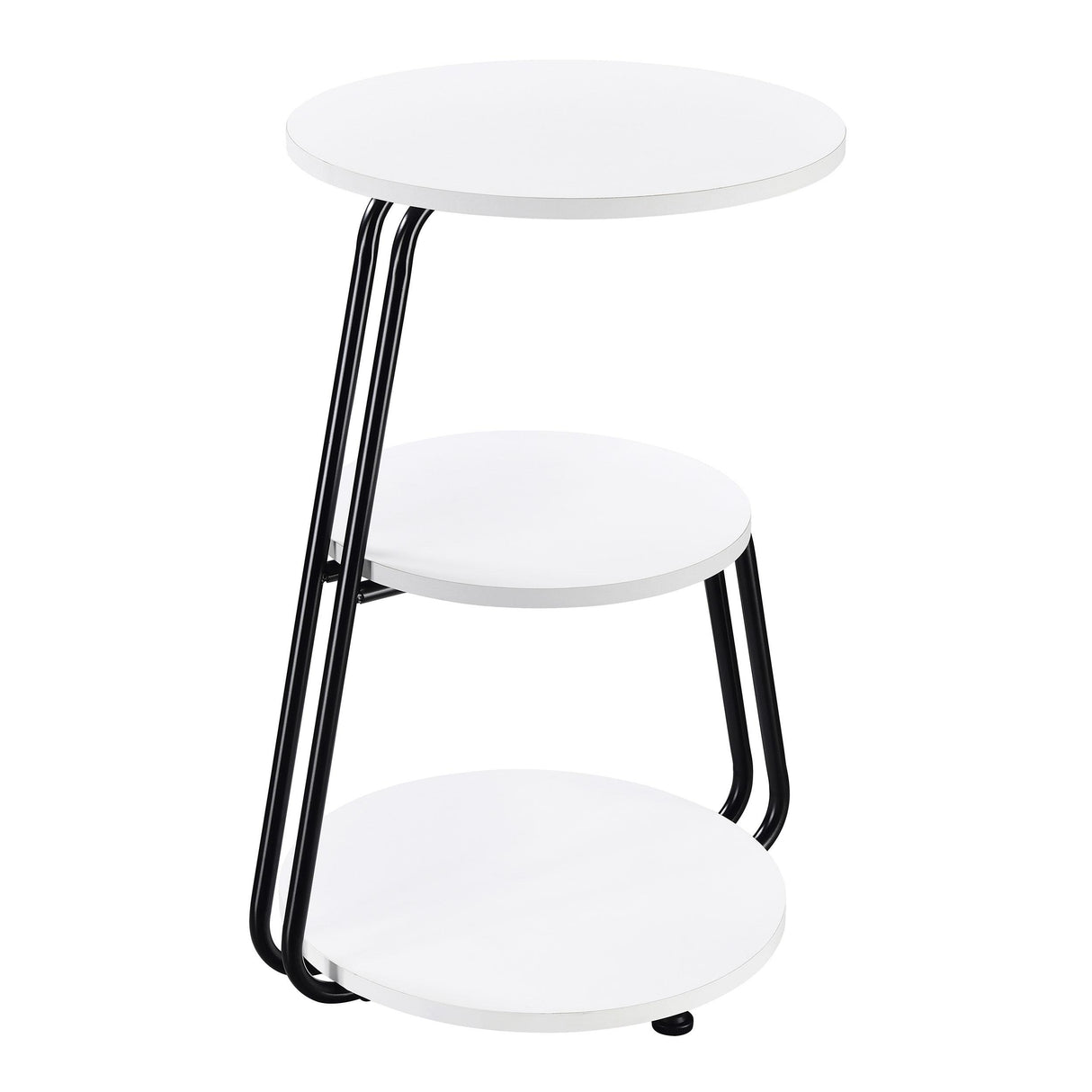  Coaster Furniture Hilly 930071 3-tier Round Accent Side Table - White and Black IMAGE 6
