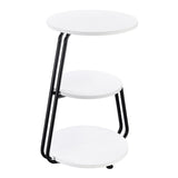  Coaster Furniture Hilly 930071 3-tier Round Accent Side Table - White and Black IMAGE 6