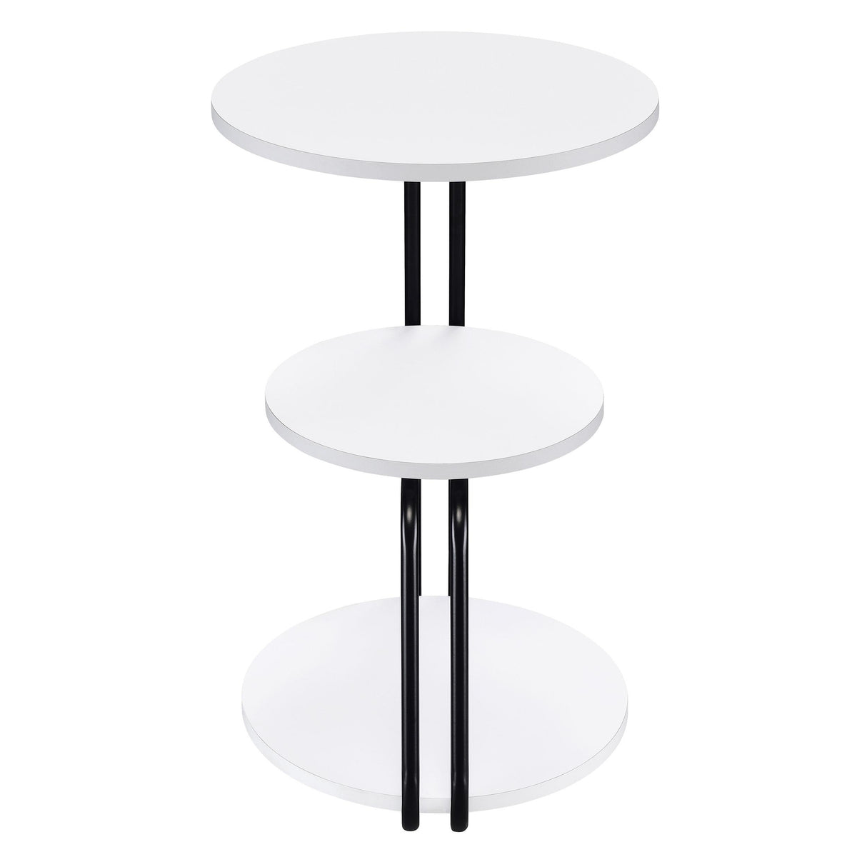  Coaster Furniture Hilly 930071 3-tier Round Accent Side Table - White and Black IMAGE 9