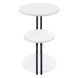  Coaster Furniture Hilly 930071 3-tier Round Accent Side Table - White and Black IMAGE 9