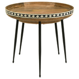  Coaster Furniture Ollie 930193 2-piece Solid Wood Bone Inlay Nesting Table - Natural IMAGE 5