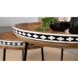  Coaster Furniture Ollie 930193 2-piece Solid Wood Bone Inlay Nesting Table - Natural IMAGE 9