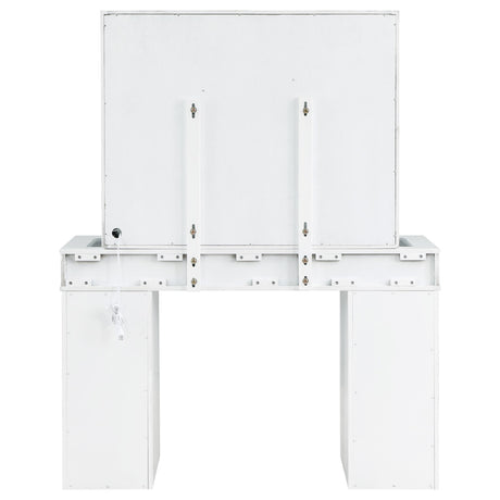  Coaster Furniture Regina 930245 Makeup Vanity Table Set with Lighting - White IMAGE 8