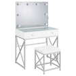  Coaster Furniture Eliza 936164 Vanity Set with Lighting & Stool - White and Chrome IMAGE 1