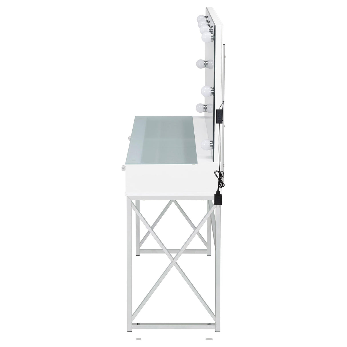  Coaster Furniture Eliza 936164 Vanity Set with Lighting & Stool - White and Chrome IMAGE 12