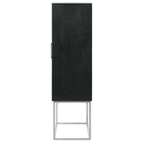  Coaster Furniture Borman 950318 2-door Home Bar Cabinet Wine Storage - Walnut and Black IMAGE 8
