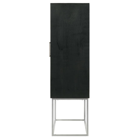  Coaster Furniture Borman 950318 2-door Home Bar Cabinet Wine Storage - Walnut and Black IMAGE 8
