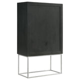  Coaster Furniture Borman 950318 2-door Home Bar Cabinet Wine Storage - Walnut and Black IMAGE 9