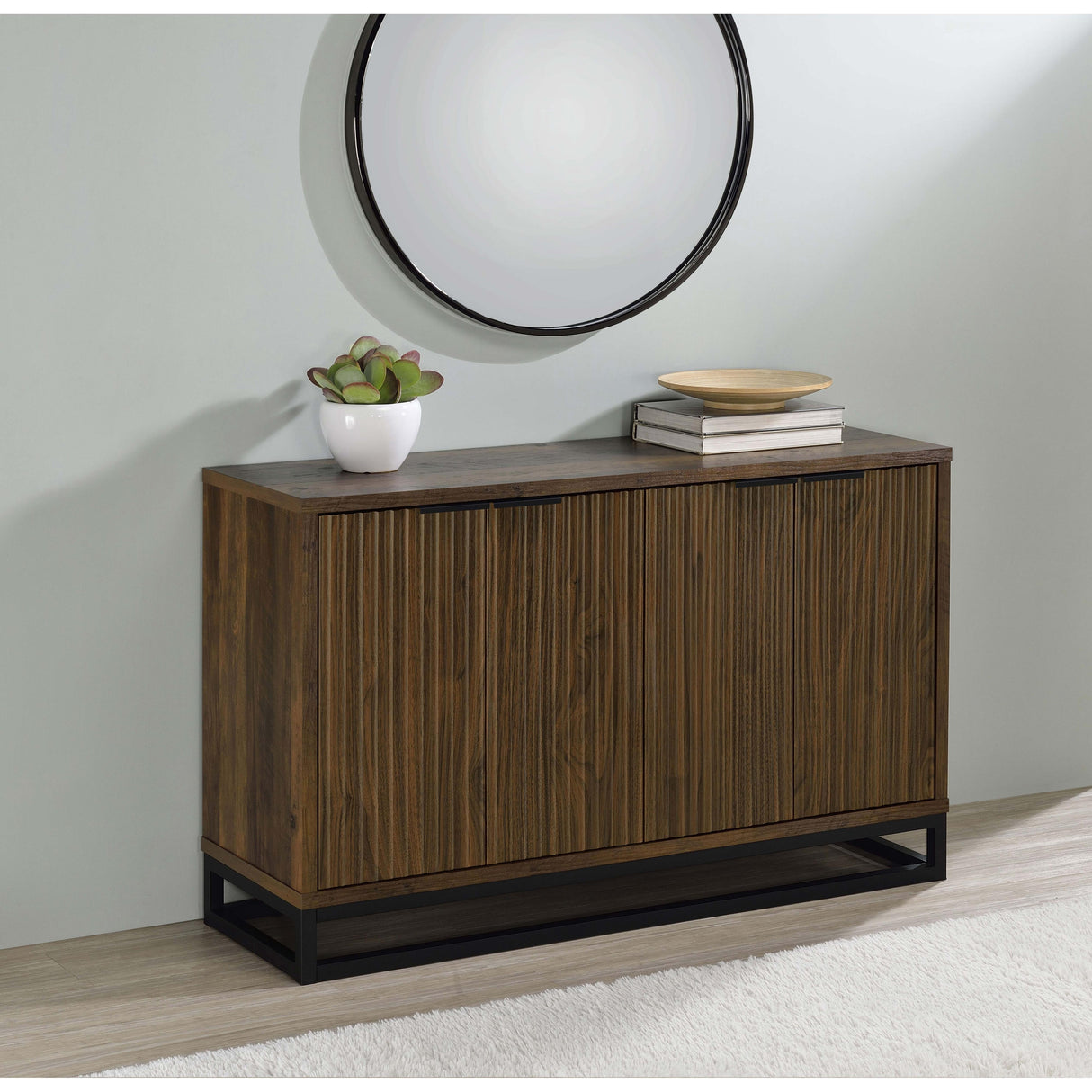  Coaster Furniture Ryatt 950393 4-door Engineered Wood Accent Cabinet - Dark Pine IMAGE 2