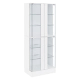  Coaster Furniture Cabra 950397 4-door LED Curio Display Cabinet - White High Gloss IMAGE 1