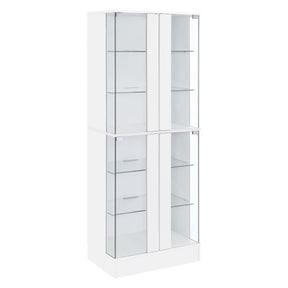  Coaster Furniture Cabra 950397 4-door LED Curio Display Cabinet - White High Gloss IMAGE 1