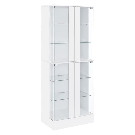  Coaster Furniture Cabra 950397 4-door LED Curio Display Cabinet - White High Gloss IMAGE 1