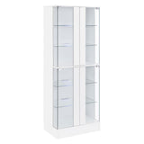  Coaster Furniture Cabra 950397 4-door LED Curio Display Cabinet - White High Gloss IMAGE 2