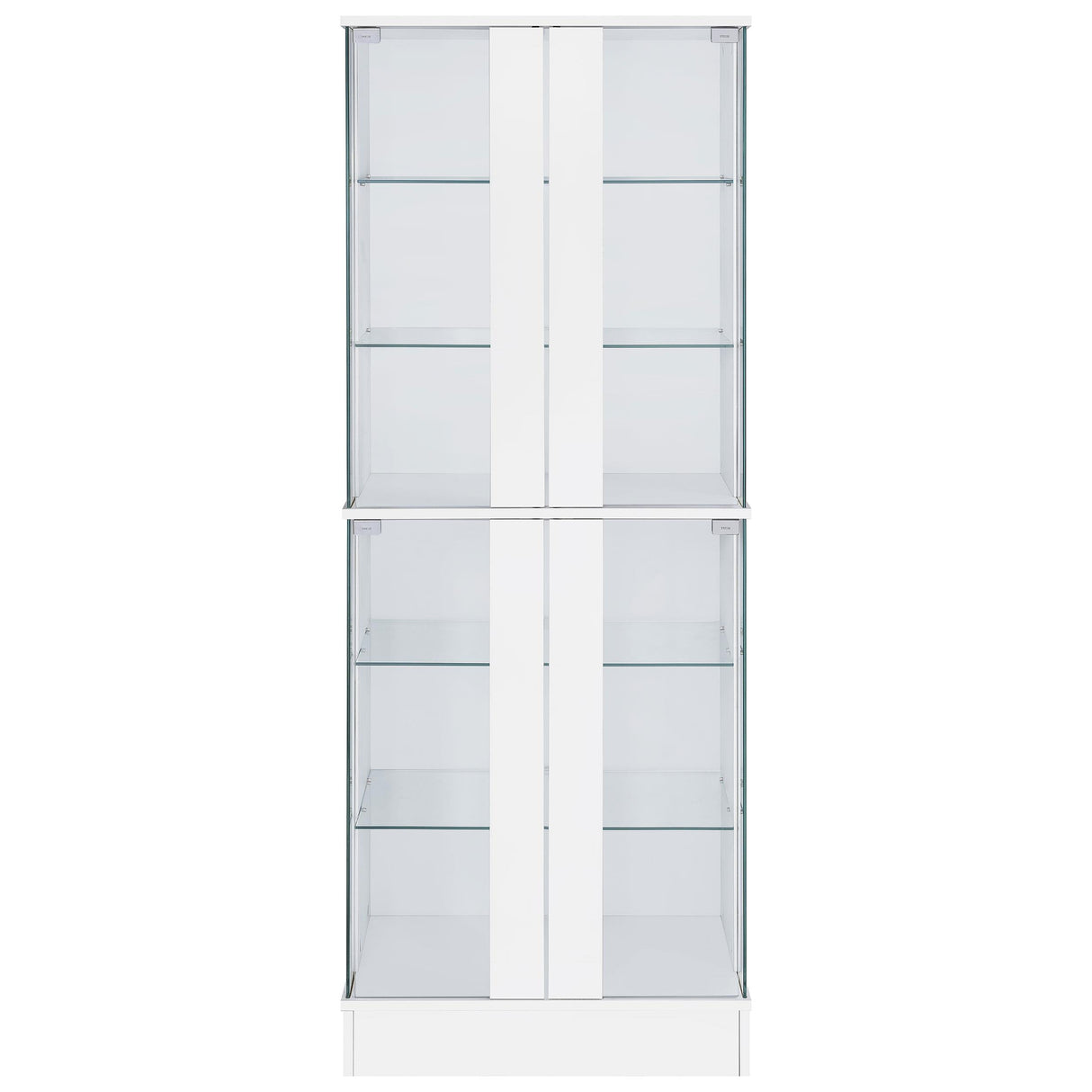  Coaster Furniture Cabra 950397 4-door LED Curio Display Cabinet - White High Gloss IMAGE 4