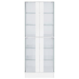  Coaster Furniture Cabra 950397 4-door LED Curio Display Cabinet - White High Gloss IMAGE 4