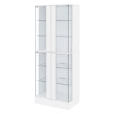  Coaster Furniture Cabra 950397 4-door LED Curio Display Cabinet - White High Gloss IMAGE 5