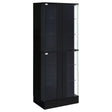  Coaster Furniture Cabra 950398 4-door LED Curio Display Cabinet - Black High Gloss IMAGE 1