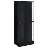  Coaster Furniture Cabra 950398 4-door LED Curio Display Cabinet - Black High Gloss IMAGE 1